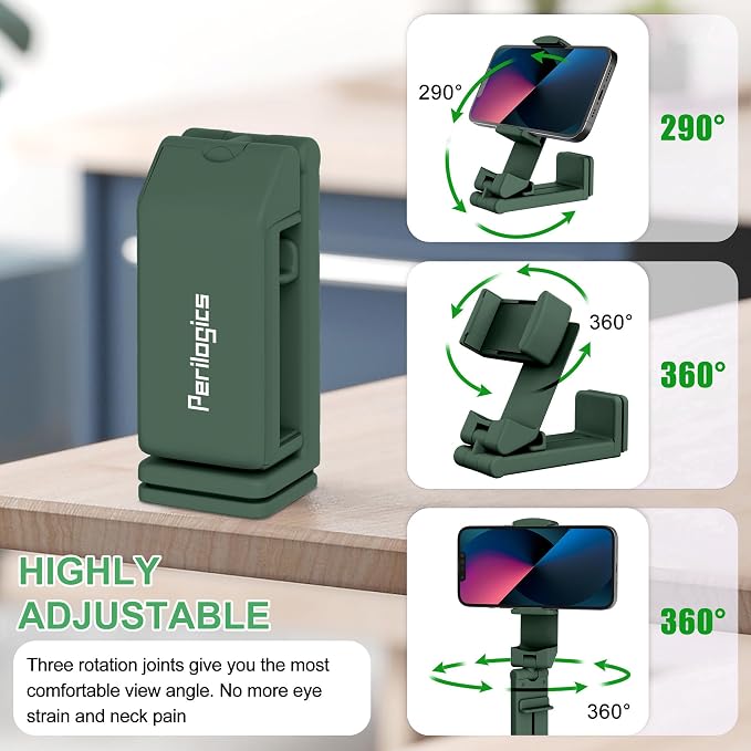 Perilogics Airplane Phone Holder Mount Universal in Flight Hands Free Viewing with Multi-Directional Dual 360 Degree Rotation (Evergreen) - Image 8