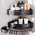 2-PackCorner Shower Caddy,Adhesive Black Caddy,No Drilling Bathroom Storage | Bathroom Organizer And Storage,No-drill adhesive corner caddy, Estantes Para Baño,shower caddy for kitchen or study by WeavingWarmth