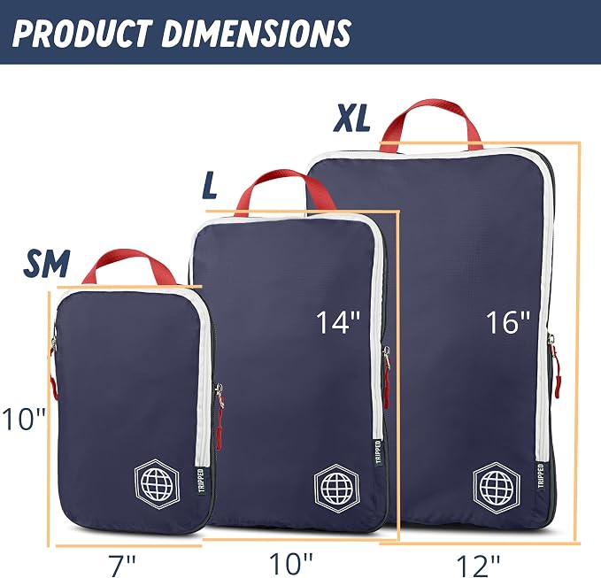 TRIPPED Travel Gear Extra Large Compression Packing Cubes 6-Piece Set - Image 8