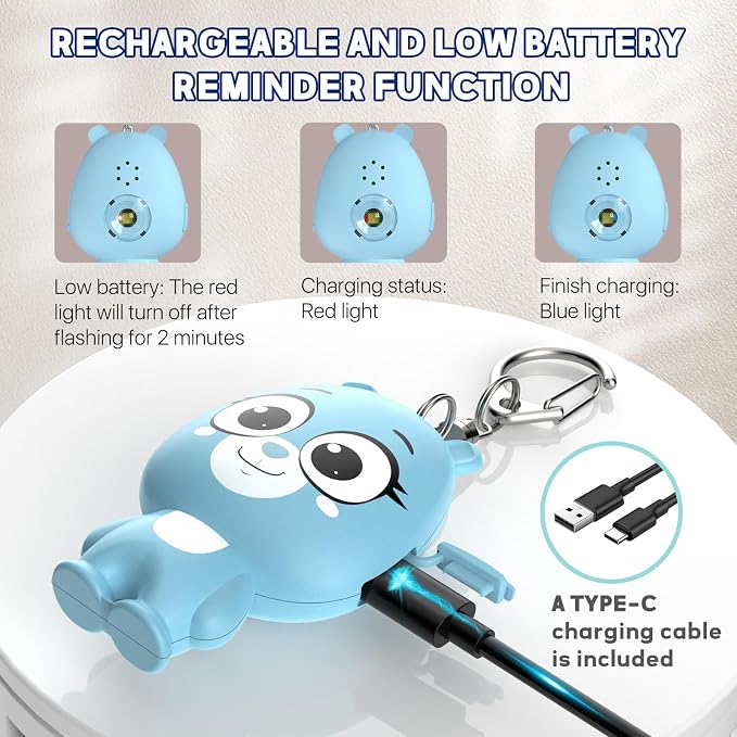 Rechargeable Personal Alarm for Women – 130dB Loud Emergency Alarm Keychain with Strobe Light, Self-Defense Safety Alarm with Low Battery Alert for Women, Kids & Seniors - Image 4