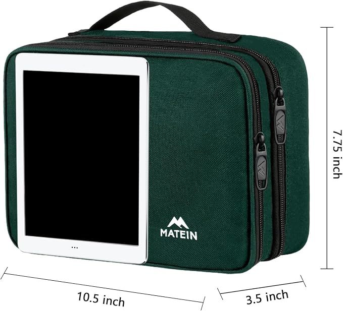 MATEIN Electronics Travel Organizer, Double Layers Charger Organizer Bag | with Sturdy Handle for Travel Accessories, Tech gifts for Men and Women, Medium Tech Case for Cable Management, Peacock Blue - Image 8