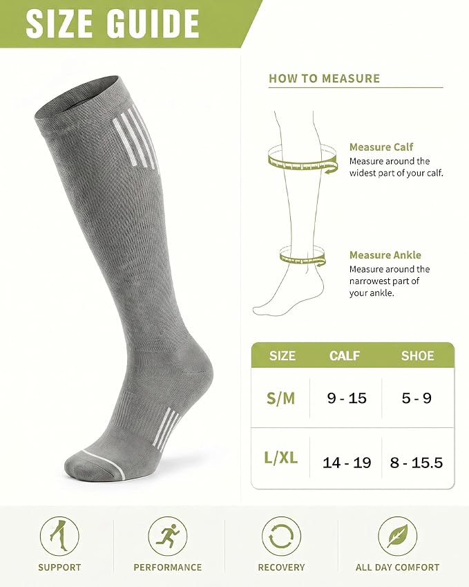 4-Pack 15-20 mmHg Athletic Compression Socks - Image 5