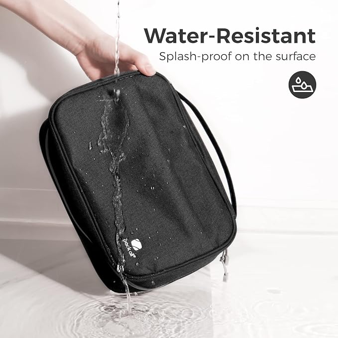 pack all Electronic Organizer Plus, Shockproof Cable Organizer Bag | Large Capacity, Water-resistant, Portable & Durable, Travel Tech Pouch for Chargers, Phones, USB Cords, Black - Image 3
