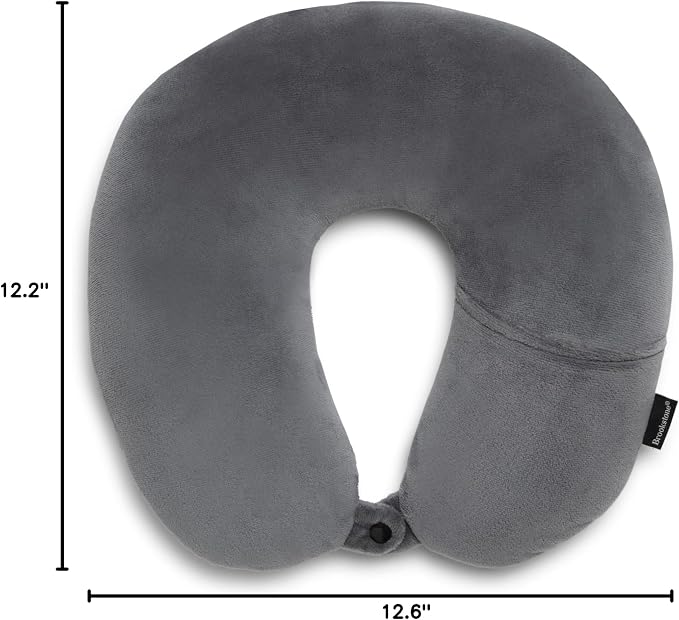Brookstone Microbead Neck Pillow Soft Travel Pillow with Phone Pocket | Millions of Tiny Beads Flex to Your Shape for Custom Support, Dual-Sided Fleece and Cool Microfiber Sides Suit Any Season - Image 8