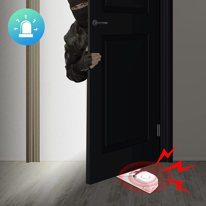 Door Stop Alarm, Door Stopper with 120DB Security Alarm, Floor Wedge Doorstop for Travel Apartment Home House (Pack of 1) - Image 6