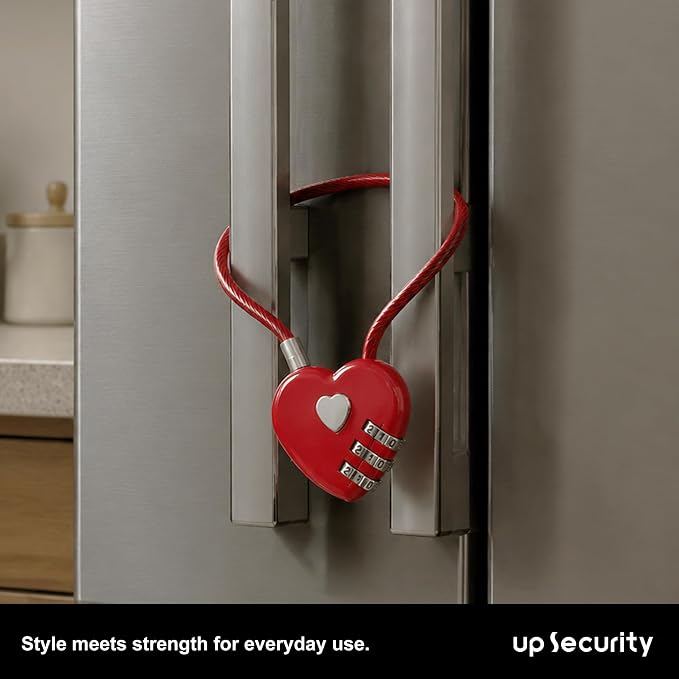 Small Combination Lock, Cable Locks with Combination, Cute Padlock with Code, Long Combo Cable Padlock for Luggage, Suitcase, Cabinet, Pool Gate, French Fridge Door, Motorcycle Helmet - Image 7