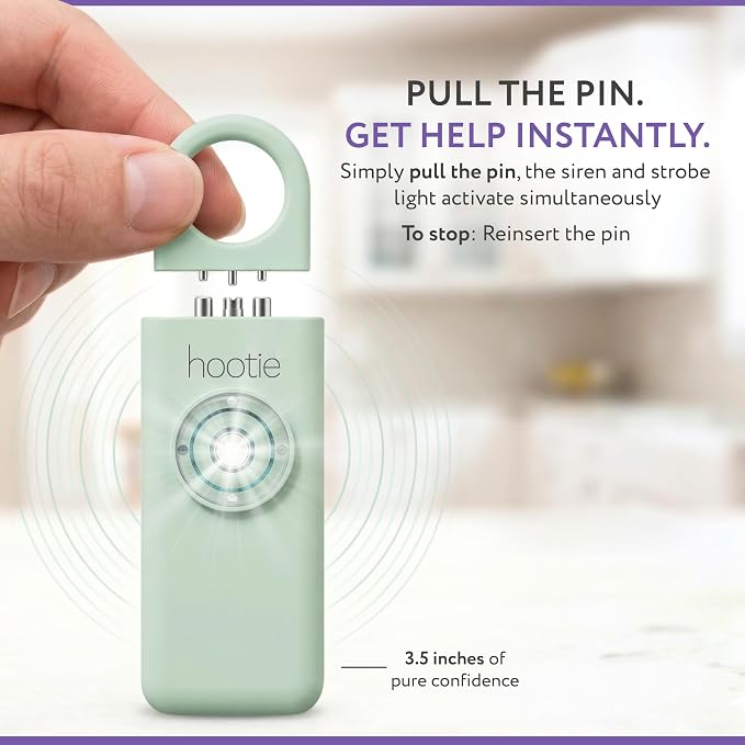 Personal Safety Alarm for Women, Men and Kids — 130dB Personal Alarm Keychain, Pull Pin Safety Alarm Keychain with Strobe Light, Self-Defense Alarm for Campus, Travel and Running — Mint | Pull Pin Activation, Strobe Light, No Charging, CR2032 Battery, ... - Image 3
