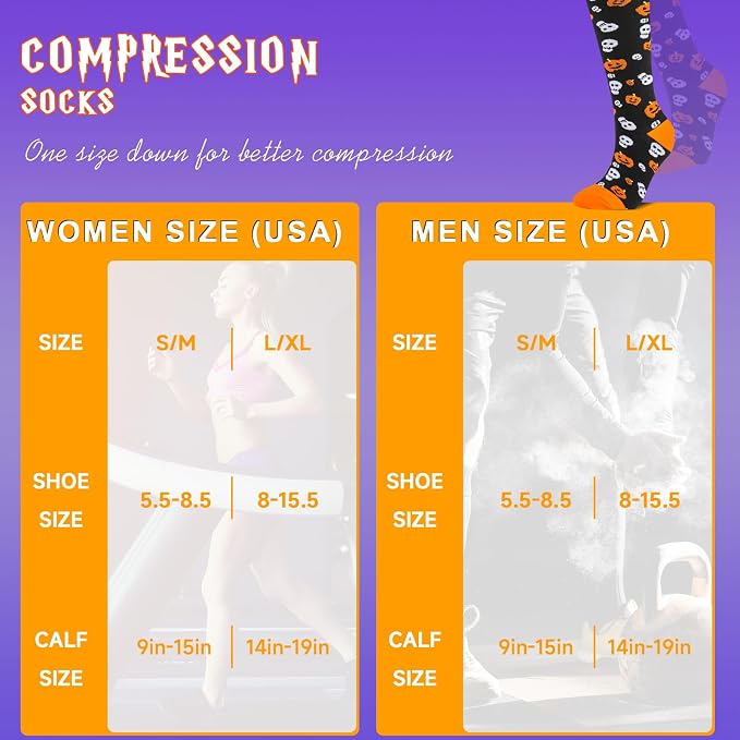 cerpite Compression Socks for Women & Men 6 Pairs Knee High Compression Socks 20-30 mmhg Best for Running,Nurse,Travel - Image 4