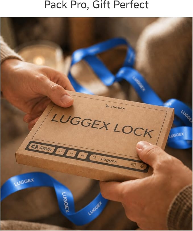 LUGGEX 6 Pack TSA Locks for Luggage, Luggage Locks TSA Approved | Suitcase Locks in Gift Box, Ultra-Light 33g Combination Cable Locks, Easy-Read Dials for Suitcase Backpack Gym, Black - Image 5