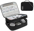 Lanola Electronic Organizer,Travel Cable Organizer Bag Pouch Electronic Accessories Carry Case Portable Double Layers Storage Bag for Cable,Cord,Charger,Phone,Earphone,Power Bank,Memory Cards - Black by Lanola