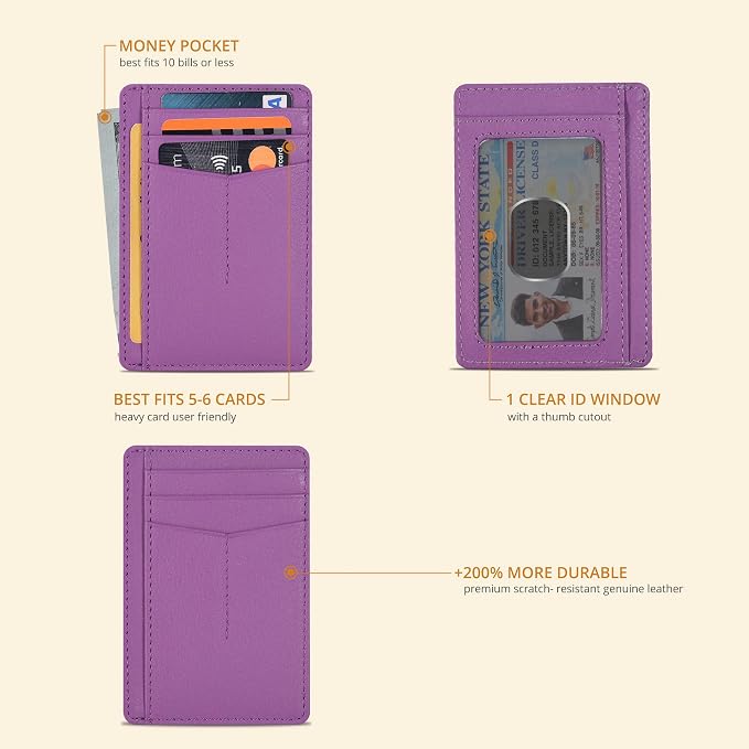 Oak Leathers RFID Protected Leather Wallet - Slim Card Holder Unisex - Image 2