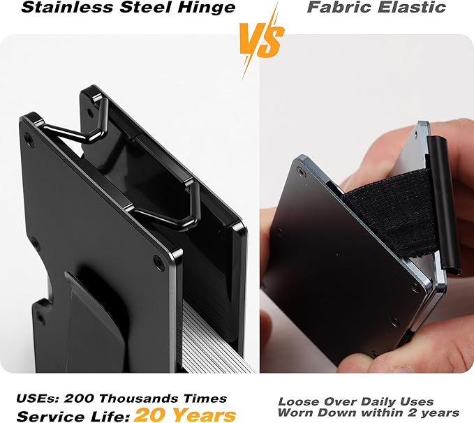Lenvoten Upgraded Hinged Minimalist Wallet for Men, RFID Blocking Wallet | Slim Metal Aluminum, Credit Card Holder, Money Clip Holds 20 Cards, Premium Scratch-Resistant Finish, Ideal Gift for Men - Image 5
