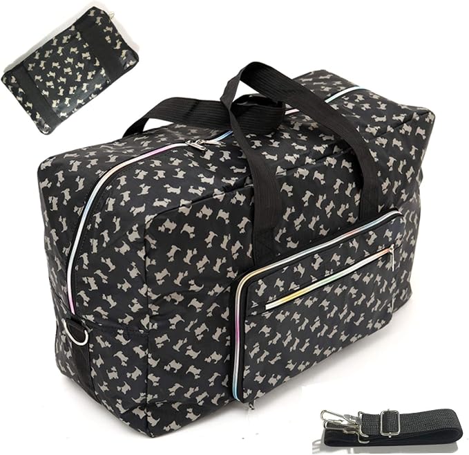 22" Foldable Large Travel Duffel Duffle Bag Sports Gym Tote Bag For Women Overnight Carryon Weekend Bag Shoulder Bag Water Resistant by Unknown