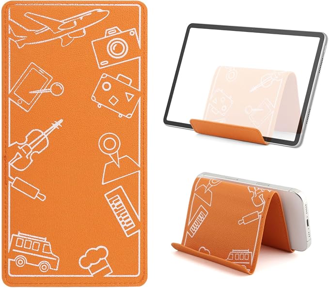 Airplane Phone Holder Flexible Flight Cell Phone Holder and Flexible Tablet Stand Airplane Travel Essential Accessories for Most Smartphones, Tablets(Color:Orange) by Ranjaner