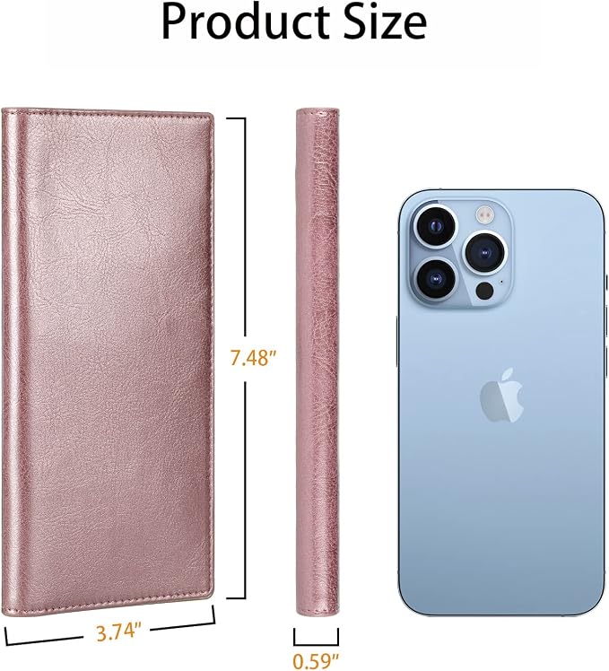 Ultra Slim Thin Leather Women Wallet RFID Blocking Credit Card Holder Bifold Long Ladies Billfold - Image 4