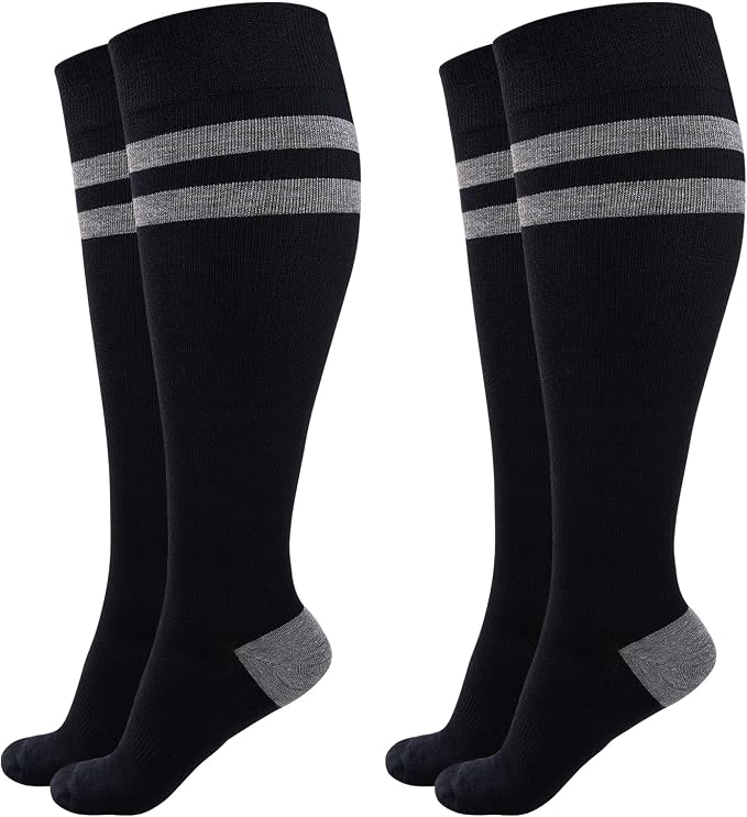 Momcozy Compression Socks for Women Wide Calf, 15-20mmHg Knee High Support Socks for Pregnancy, Nurses, Flying, Travel by Momcozy