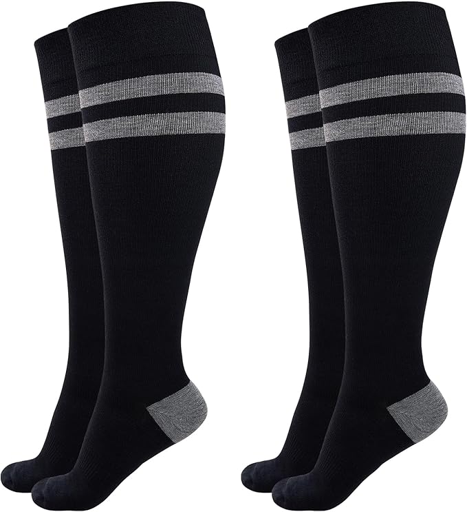 Momcozy Compression Socks for Women Wide Calf, 15-20mmHg Knee High Support Socks for Pregnancy, Nurses, Flying, Travel by Momcozy