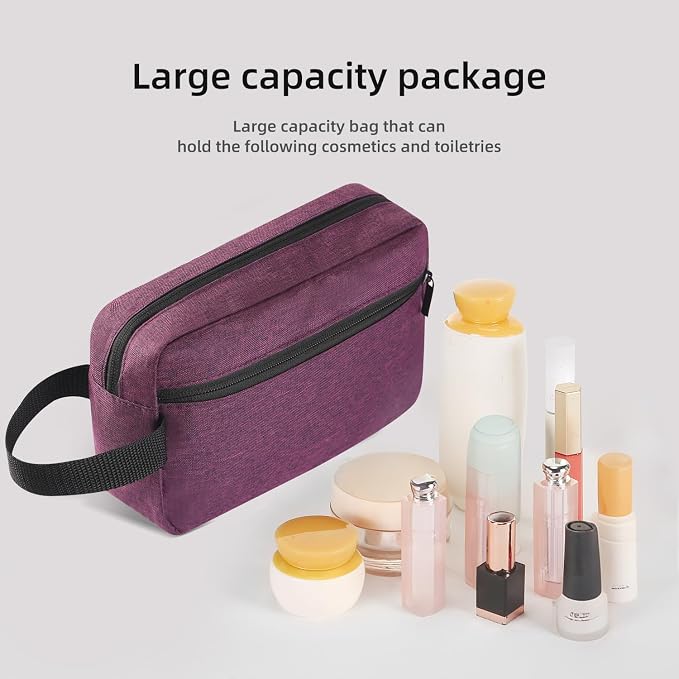 Icramsy Travel Toiletry bag Toiletry bag for women men Hanging Cosmetic bag Travel accessories for Women Men (Deep purple) - Image 4