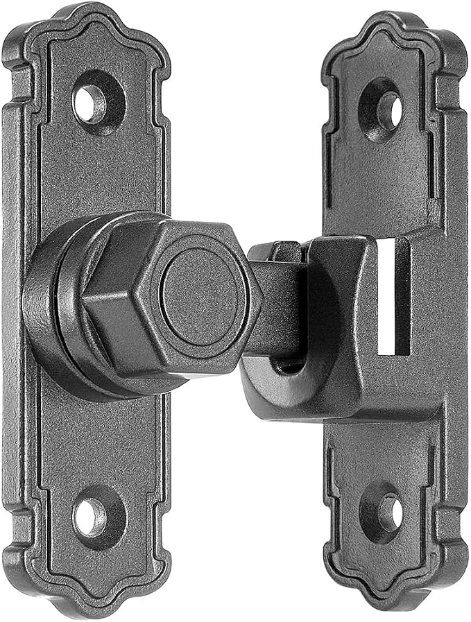 Grey Aluminum Alloy 90/180 Degree Gate Lock,Barn Door Latches | Flip Gate Latches,Right Angle Door Lock Latch,Sliding Door Latches,for bedroom,garage,window,pet enclosures,drawer,cabinet - Image 7