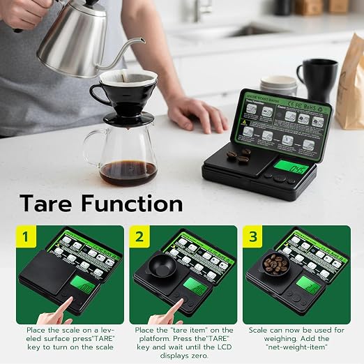 0.01g/500g Digital Milligram Scale, Pocket Micro Scale with Tare Weight Function,Calibration Weight ＆ Backlit LCD Display, Mini Precision Scale for Weighing Powder, Gold, Jewelry, Mini Food - Image 7