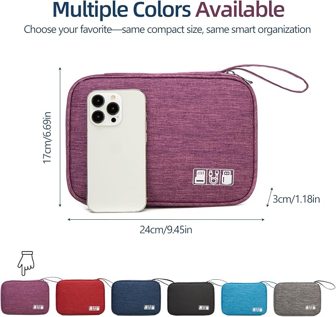 Cable Organizer Bag, Electronics Case for Cords, Chargers & Tech | Organize cables, chargers and power banks with elastic loops, mesh pockets and a slim design for travel. - Image 4