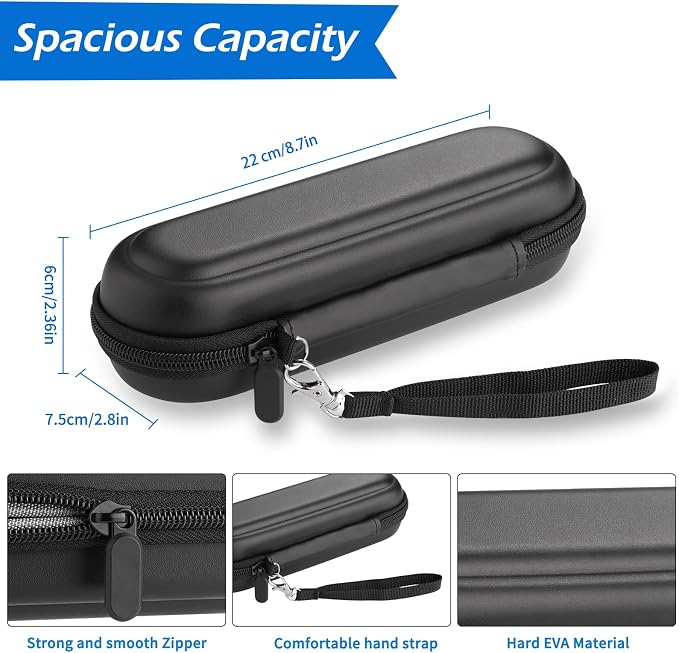 Toothbrush Travel Case for Oral B/Oral-B Pro 1000 1500 5000 7000 & Philips Sonicare 4100 1100 5300 5100 6100/iO Electric Toothbrush, Hard Protective Storage Bag (Black) - Image 2
