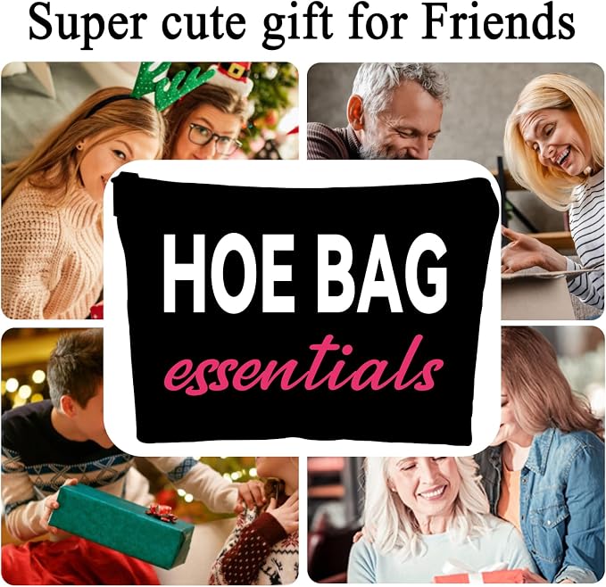 ZUYUROU Funny Gifts for Women, Friends, Hostess Gift Ideas Cool Gifts for Women Girls Birthday Gift Ideas Gag gifts Girls Weekend Overnight Fun Makeup Travel Bag Cosmetic Bag-Black - Image 3