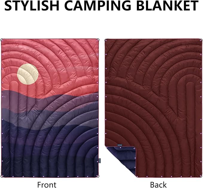 Camping Blanket,Lightweight Down Alternative Puffy Printed Camping Blanket Packable Outdoor Blanket for Camping,Traveling, Stadium, Hiking, Picnics - Image 2