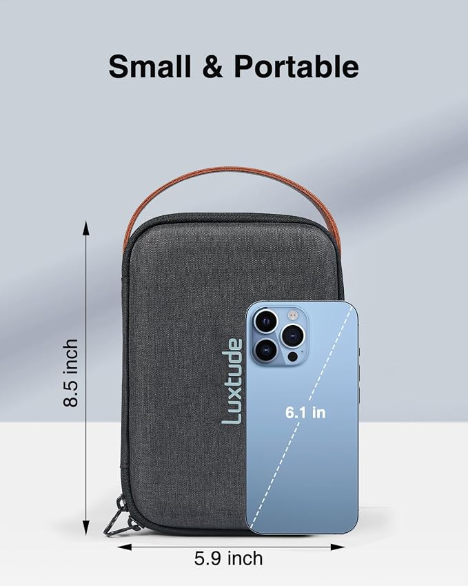 Tech Organizer Travel Case, Portable Electronics Organizer | Hard Shell Zipper Case for Charging Cables, Power Banks and Other Travel Essentials (External Size 8.5 x 5.9 x 2.5 Inch) - Image 4