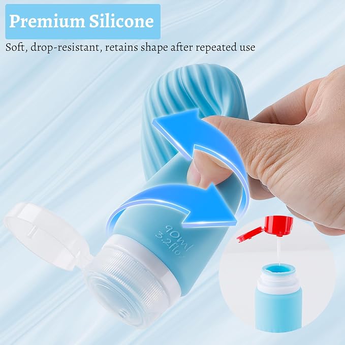 Silicone Travel Bottles, 25 Pack TSA Approved Travel Size Containers for Toiletries, Leak Proof Refillable & Squeezable Toiletry Bottles Kit with Clear Bag for Shampoo Lotion Cream Conditioner - Image 5