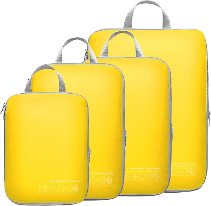 Cambond Compression Packing Cubes for Travel - Luggage Suitcase Organizer | Compression Zip Design for Space-saving, Expandable, Lightweight, Keep Clothes Sorted, Luggage Space Tidy, Carry on Pack Fast by Cambond