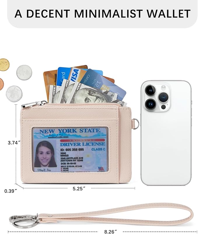 BOSTANTEN Small Wallet For Women RFID Leather Credit Card Holder Slim Wristlet Keychain Wallet With Zipper Pocket | Slim, Wristlet, Zipper Coin Pocket, Pocket-Friendly, Vegan Leather, Minimalist, Gifts, Rainbow Pink - Image 4