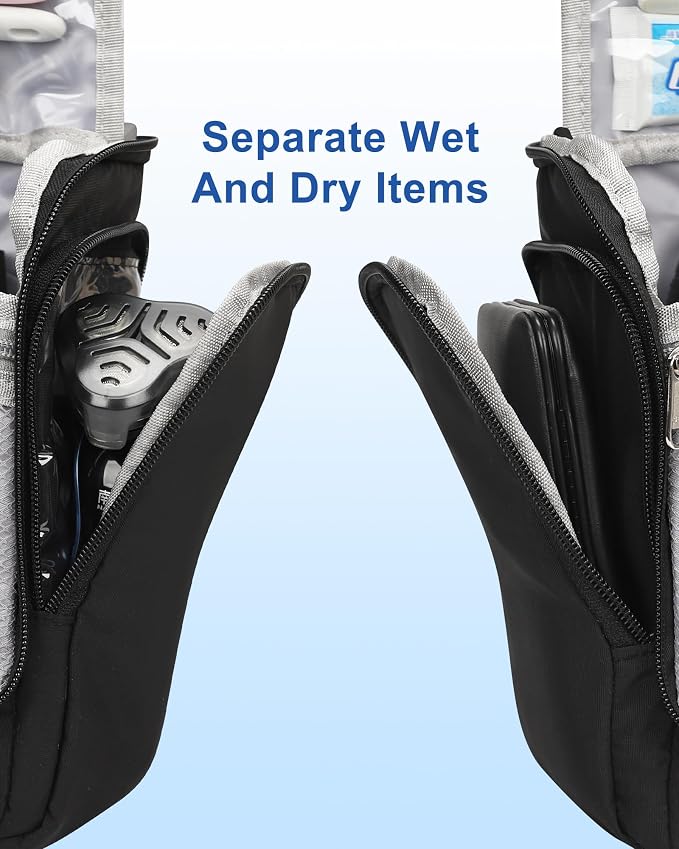 Relavel Hanging Toiletry Bag for Men and Women, Travel Toiletries Bag Water-resistant Large Makeup Cosmetic Organizer Storage, Shaving Dopp Kit Shower Bathroom Hygiene Bags, Carry-on Travel Essentials - Image 3