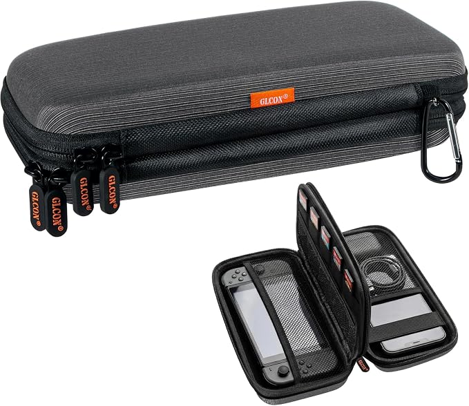 Double-Layer Electronics Organizer Travel Case, Multiple Pockets | Hard Shell Carrying Bag,Portable Tech Zipper Pouch for Charger, Phone, Power Bank, Cable, USB Flash Drive & SD Card by GLCON