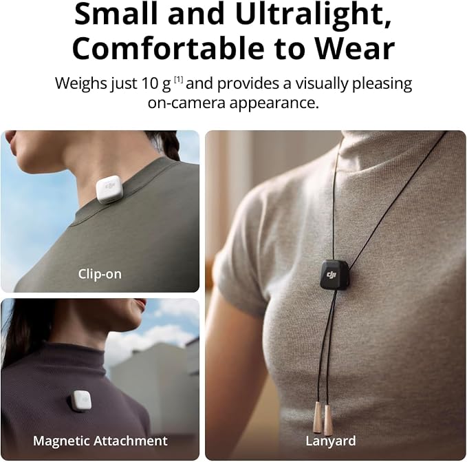 DJI Mic Mini (2 TX + 1 Mobile RX), Ultralight, Active Noise Cancelling | Wireless Lavalier Microphone for iPhone 17/16/15 & Android/PC/Tablet, Plug-and-Play, 300m Transmission, Youtube, Vlog - Image 2