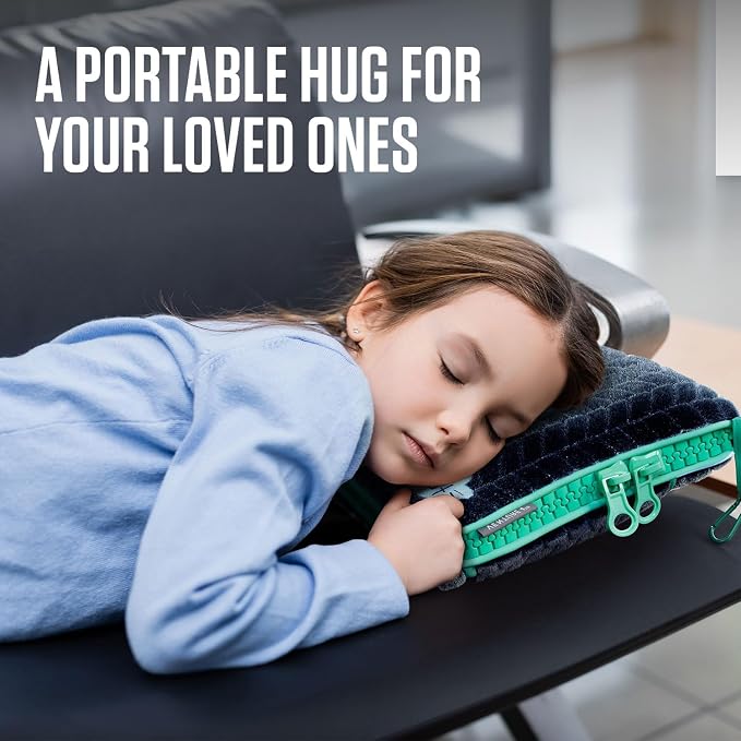 VENTURE 4TH Travel Blanket Pillow, 2-in-1 Soft Plush - Navy/Teal | 68"x42" ultra-soft micro plush Blanket. Folds into portable Pillow Case with Travel Sleeve & Clip. Lint-free, no shedding. - Image 7