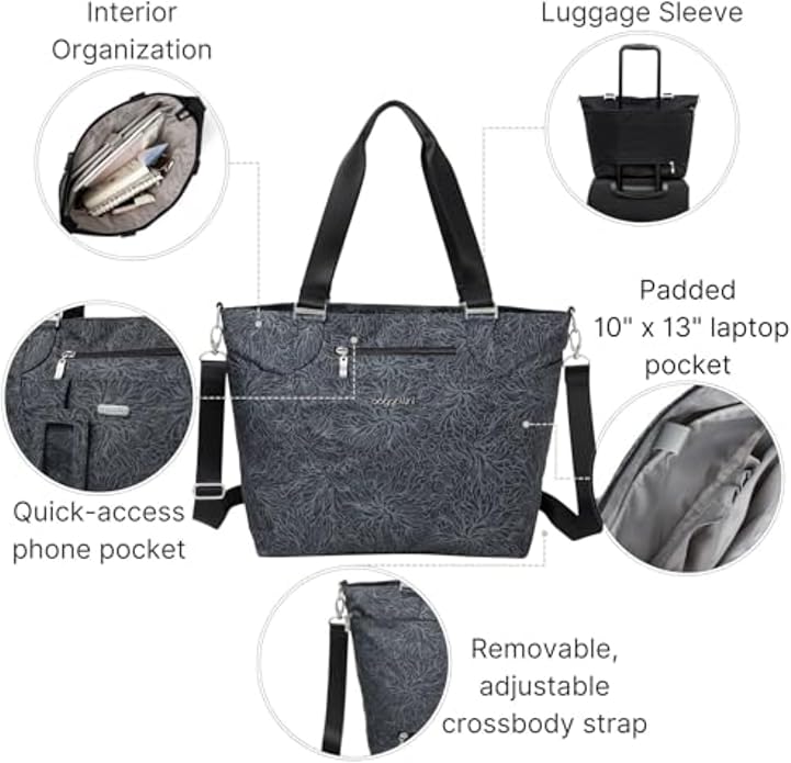 Baggallini Avenue Tote - 12x18 Laptop Tote Bag for Women - Lightweight Work Travel Carry On Bag - Image 5