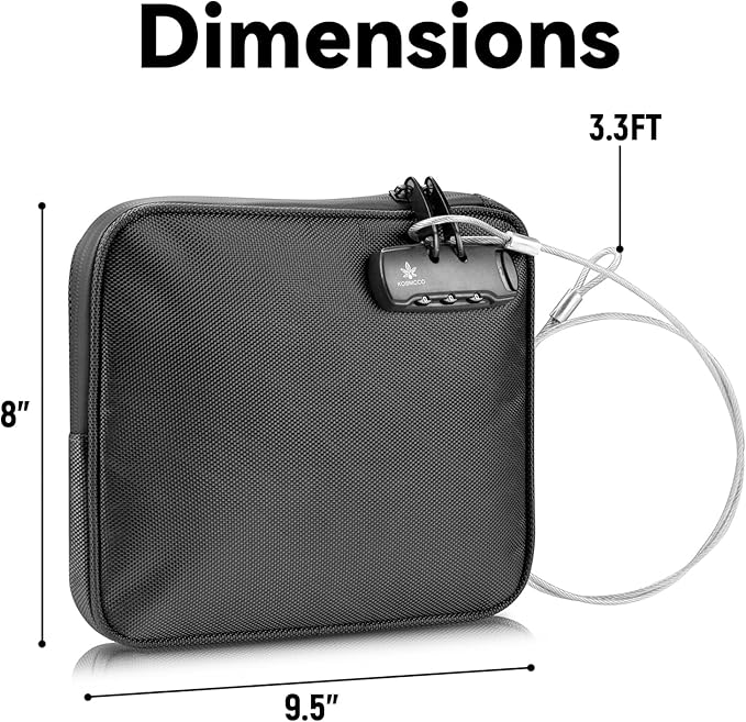 KOSMCCO Beach Locking Bag, Portable Safe, Black, 9x7.5 Inch | Anti-Theft Design, Security Cable Included, Holds Phone Wallet and Keys, Ideal for Beach Pool Cruise and Travel - Image 6