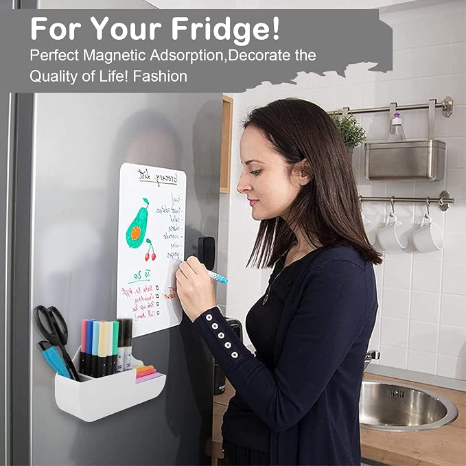 KITANIS Cloud Style 3 Compartment Magnetic Dry Erase Marker Holder, Pen Pencil Organizer for Refrigerator, Whiteboard, Locker Accessories - Image 6