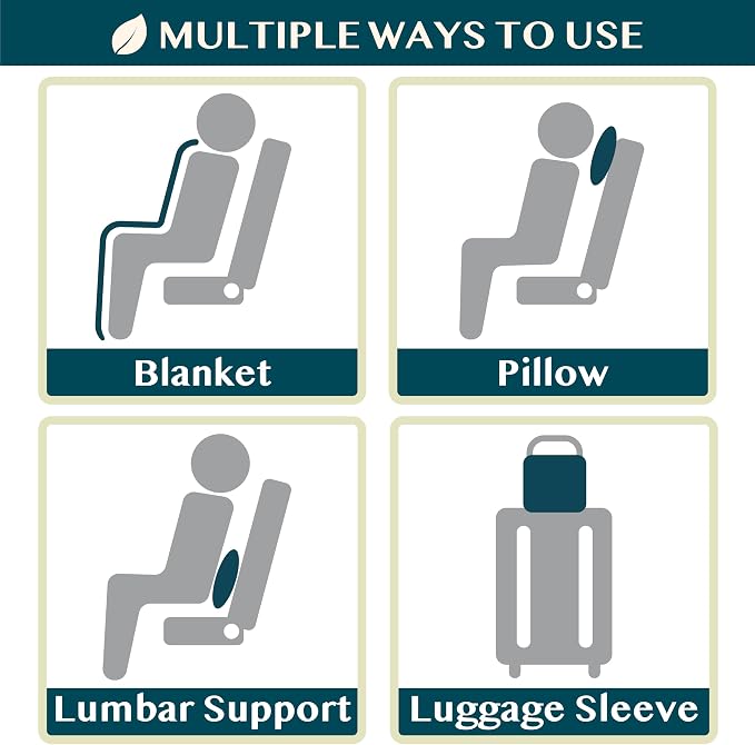 PAVILIA Travel Blanket Airplane Compact with Bag Lightweight, Teal Blue | Soft Fleece Plane Long Flights, Camping Road Trips, Packable Traveler Gift Essentials with Luggage Backpack Strap, 65x40 - Image 9