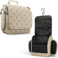 VENTURE 4TH Hanging Travel Toiletry Bag, 17 Compartments - Beige Diamonds | Hangs on rails, hooks or doors; stands upright too. Removable TSA pouch. Water-resistant 900D Nylon, reinforced stitching. by VENTURE4TH