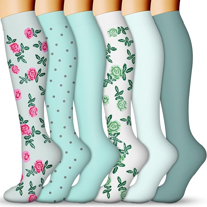 QUXIANG Compression Socks for Women & Men 15-20 mmHg, Best for Medical, Nursing, Running, Athletic, Varicose Veins, Travel by QUXIANG
