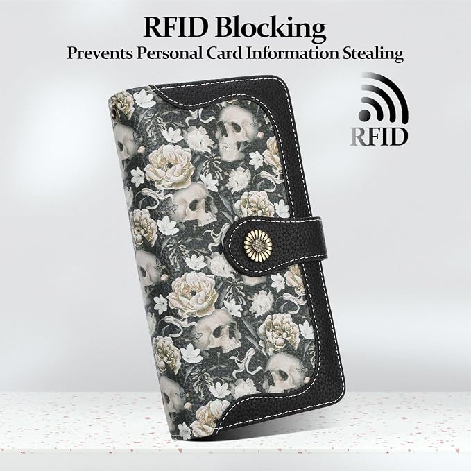 Wallets for Women Trifold Wristlet Wallets Large Capacity RFID Blocking Ladies Purse Credit Card Holder - Image 5