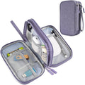 CAAORDKSO Travel Electronic Organizer Pouch Bag, Waterproof Portable Electronic Accessories Storage Multifunctional Case for USB, Cable, Cord, Charger, Phone, Power Bank, Earphone (Purple, Large) by Unknown