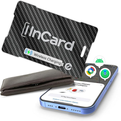 2 Pack Wireless Charging Wallet Tracker Card Android & iOS, Find My | 2-pack rechargeable cards; wireless charging; IP68 waterproof; Apple Find My & Google Find My Device; for wallet, bags by Unknown