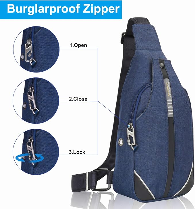 WATERFLY Mini Crossbody Sling Backpack Anti Theft Backpack for Traveling Chest Shoulder Bag - Image 3