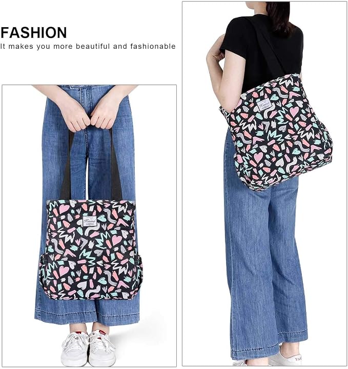 KAMO Floral Tote Bag - Waterproof Lightweight Handbags Travel Shoulder Bag for Hiking Yoga Gym Swimming Travel Beach - Image 7