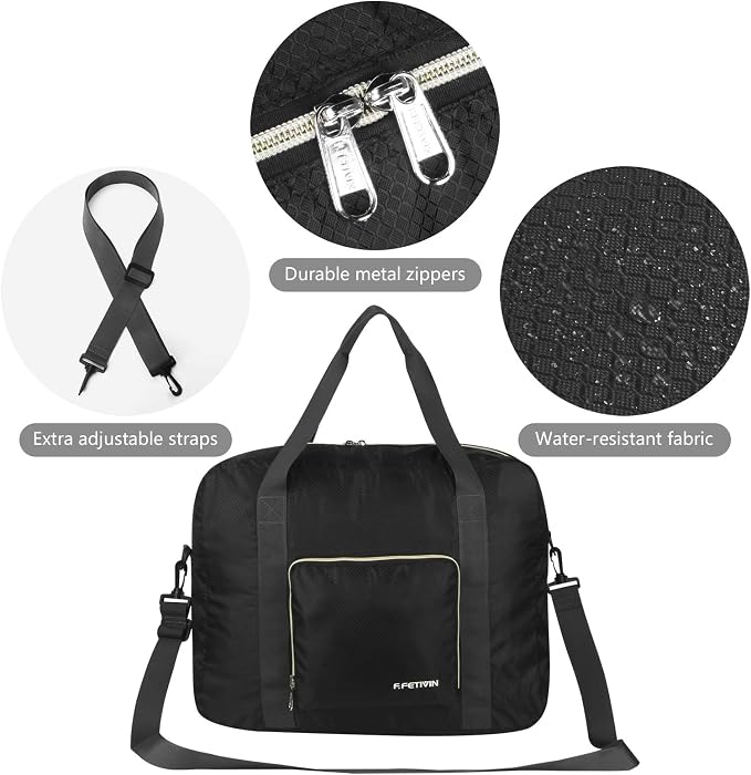 F.FETIVIN Personal item travel bag 18x14x8 for Spirit Airlines Lightweight carry on duffle bag for Gym,Sports,Vacation - Image 3