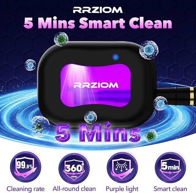 Toothbrush Sanitizer Case, RRZIOM Portable Toothbrush Covers Rechargeable | Rechargeable Toothbrush Cleaner Holder Case for Travel Home, Detachable Toothbrush Cover Cap for All Toothbrushes (Black) - Image 2