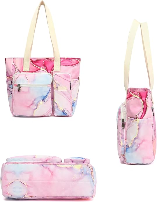 Women Tote Bag With Muti-Pockets,Lightweight Shoulder Bag,Large Capacity Handbag for Travel, Work, Gym - Image 5